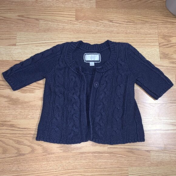 Navy Blue Knitted Sweater Cardigan Adult Size Small - Picture 1 of 2